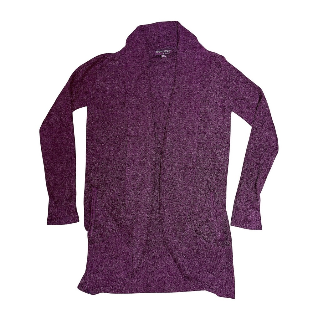 Barefoot Dreams CozyChic Lite Circle Cardi Deep Aubergine Buttery Soft Size XS/S - Picture 5 of 16